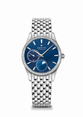 Zenith Elite Ultra Thin Lady Moonphase Blue / Diamond / Bracelet (16.2310.692/51.M2310)