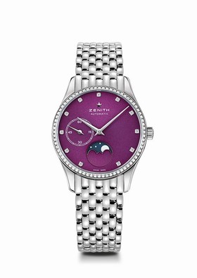 Zenith Elite Ultra Thin Lady Moonphase Purple / Diamond / Bracelet (16.2310.692/92.M2310)