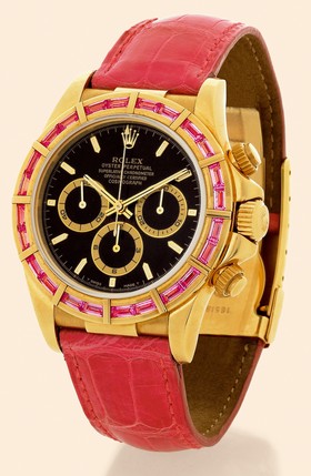 Rolex Daytona Zenith Yellow Gold Pink Sapphire Black (16588safu-0001)