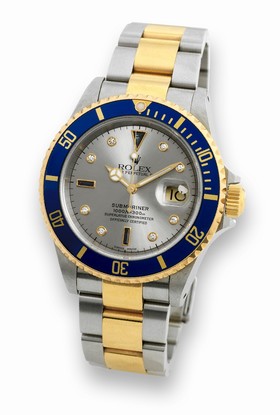 Rolex Submariner Date 16613 Serti Silver (16613 Serti Silver)