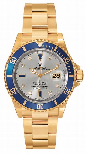 Rolex Submariner 16618 Silver Serti (16618 Silver Serti)