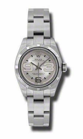 Rolex No date Silver Dial Automatic Stainless Steel Ladies Watch 176210SMAXI