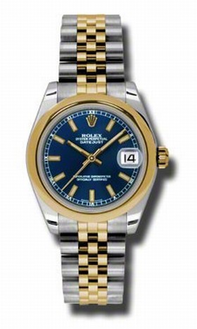 Rolex Datejust Blue Dial Automatic Stainless Steel and 18kt Gold Ladies Watch 178243BLSJ