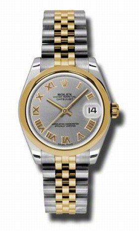 Rolex Datejust Grey Dial Automatic Stainless Steel and 18kt Gold Ladies Watch 178243GRJ