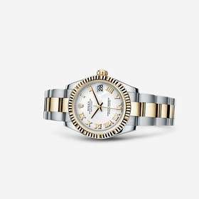 Rolex Datejust 31 Rolesor Fluted Oyster White Roman (178273-0072)