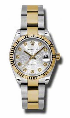 Rolex Datejust Silver Dial Automatic Stainless Steel and 18kt Gold Ladies Watch 178273SJDO