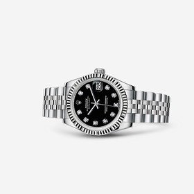 Rolex Datejust 31 Fluted Jubilee Black Diamonds (178274-0014)