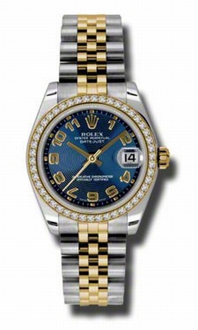 Rolex Datejust Blue Dial Automatic Stainless Steel and 18kt Gold Ladies Watch 178383BLCAJ