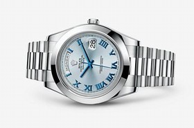Rolex Day-Date II Platinum Ice Blue Roman (218206-0043)