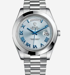 Rolex Day-Date II Platinum Ice Blue Roman (218206-0043)
