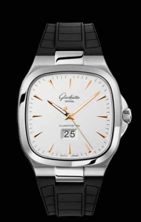Glashutte Original Seventies Panorama Date Silver Rubber (2-39-47-11-12-06)