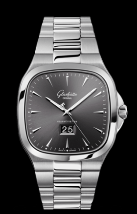Glashutte Original Seventies Panorama Date Ruthenium Bracelet (2-39-47-12-12-14)