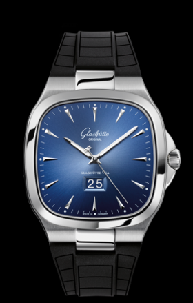 Glashutte Original Seventies Panorama Date Blue Rubber (2-39-47-13-12-06)