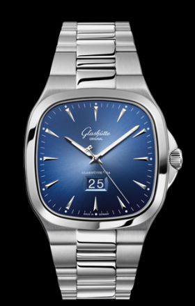 Glashutte Original Seventies Panorama Date Blue Bracelet (2-39-47-13-12-14)