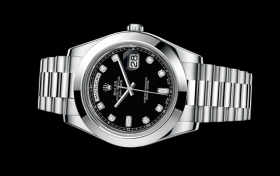 Rolex Day-Date II Platinum Black Diamonds (218206-0020)