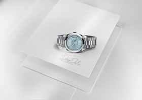 Rolex Day-Date 40 Platinum Ice Blue Diagonal Motif (228206-0004)