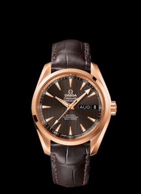 Omega Seamaster Aqua Terra 150M Co-Axial Annual Calendar 38.5mm Gold / Alligator (231.53.39.22.06.001)