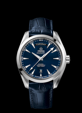 Omega Seamaster Aqua Terra 150m Co-Axial Day-Date 41.5mm Blue / Alligator (231.13.42.22.03.001)