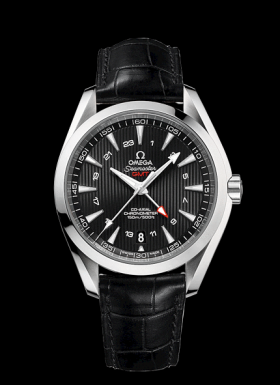 Omega Seamaster Aqua Terra 150M Co-Axial GMT calibre 8605 Black / Alligator (231.13.43.22.01.001)