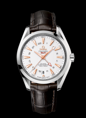 Omega Seamaster Aqua Terra 150M Co-Axial GMT calibre 8605 Silver / Alligator (231.13.43.22.02.004)