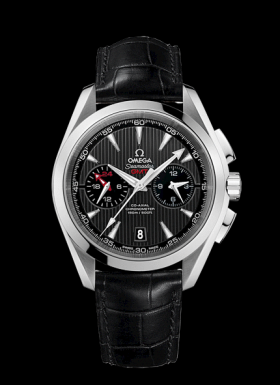 Omega Seamaster Aqua Terra 150M Co-Axial GMT Chronograph 43mm Black / Alligator (231.13.43.52.06.001)