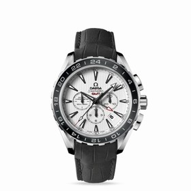 Omega Seamaster Aqua Terra 150M GMT Chrono Co-Axial Silver / Alligator (231.13.44.52.04.001)