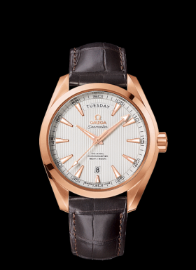 Omega Seamaster Aqua Terra 150m Co-Axial Day-Date 41.5mm Gold / Silver / Alligator (231.53.42.22.02.001)