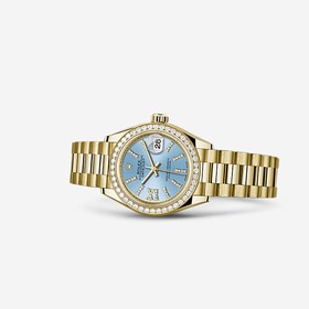 Rolex Lady-Datejust 28 Yellow Gold Diamond President Cornflower Diamonds (279138rbr-0008)