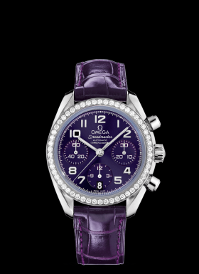 Omega Speedmaster Date Blue / Diamond Bezel / Blue Alligator (324.18.38.40.10.001)