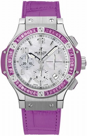 Hublot Tutti Frutti Mother of Pearl Dial Automatic Purple Rubber Alligator Unisex Watch 341.SV.6010.LR.1905