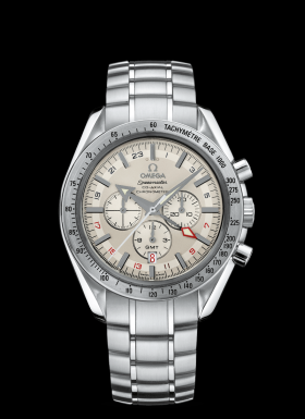 Omega Speedmaster Broad Arrow Co-Axial GMT Silver/ Bracelet (3581.30.00)