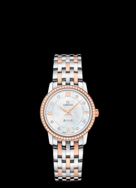 Omega Deville Prestige Quartz 27mm Two Tone Red / Diamond (424.25.27.60.55.002)