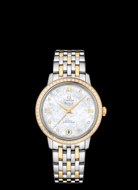Omega DeVille Prestige Co-Axial 32.7 Butterfly Two Tone Diamond Bracelet (424.25.33.20.55.004)