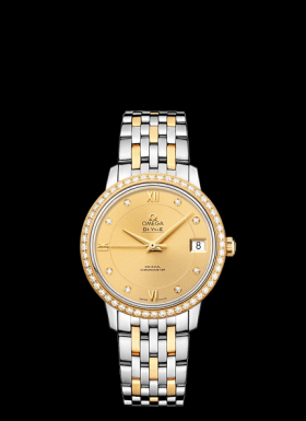 Omega DeVille Prestige Co-Axial 32.7 Two Tone Diamond Bracelet (424.25.33.20.58.001)