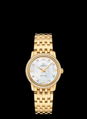 Omega Deville Prestige Quartz 27mm Gold / Diamond / MOP (424.55.27.60.55.001)