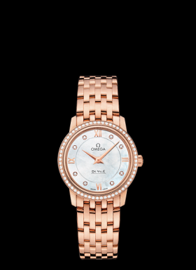 Omega Deville Prestige Quartz 27mm Red Gold / Diamond / Diamond MOP (424.55.27.60.55.002)