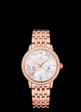 Omega DeVille Prestige Co-Axial 32.7 Butterfly Red Gold Bracelet (424.55.33.20.55.004)