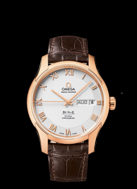 Omega Deville Annual Calendar Co-Axial Gold / Silver / Alligator (431.53.41.22.02.001)