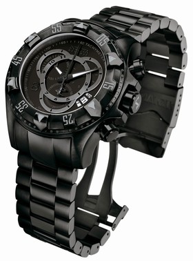 Invicta Reserve Collection Excursion Chronograph Black Dial Black Ion-plated Men's Watch 6474