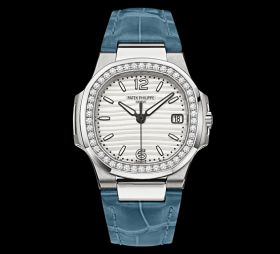 Patek Philippe Nautilus 7010 White Gold Silvery White Strap (7010G-011)