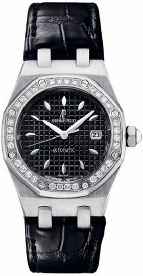 Audemars Piguet Royal Oak Diamond Automatic Black Dial Ladies Watch 77321ST.ZZ.D002CR.01