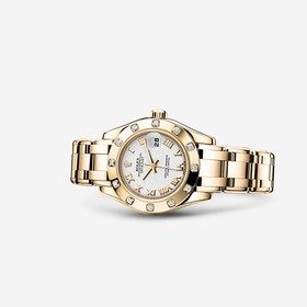Rolex Datejust Pearlmaster 29 Yellow Gold 12 Diamond White Roman (80318-0054)
