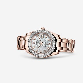 Rolex Datejust Pearlmaster 34 Everose Diamond Mother of Pearl Diamonds (81285-0017)