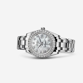 Rolex Datejust Pearlmaster 34 White Gold Diamond Mother of Pearl Diamonds (81299-0014)