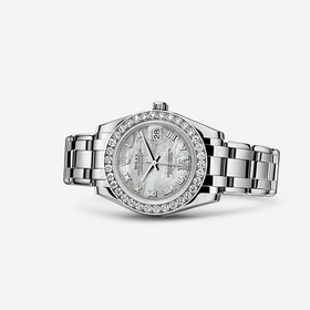 Rolex Datejust Pearlmaster 34 White Gold Diamond Mother of Pearl Roman (81299-0031)