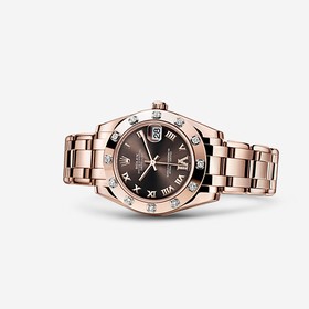 Rolex Datejust Pearlmaster 34 Everose 12 Diamond Chocolate Roman (81315-0003)