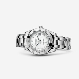 Rolex Datejust Pearlmaster 34 White Gold 12 Diamond White Roman (81319-0008)