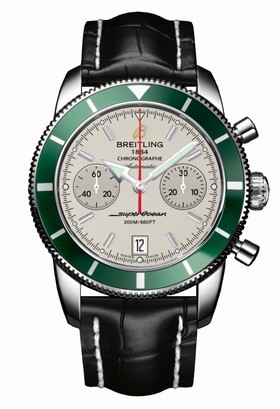 Breitling Superocean Heritage Chronograph 44 Silver / Green / Alligator (2337036.G753.743P)