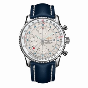 Breitling Navitimer World Silver / Blue Calf (A2432212.G571.101X)