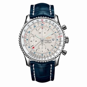 Breitling Navitimer World Silver / Blue Croc (A2432212.G571.746P)
